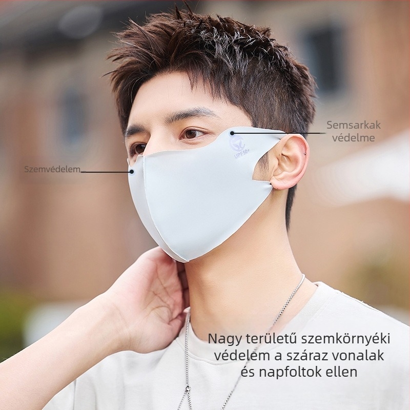 Nyári új 5D Ice Silk napvédő, egyszínű, háromdimenziós UV-védelemmel ellátott, UPF50 + teljes arcra kiterjedő napvédő maszk