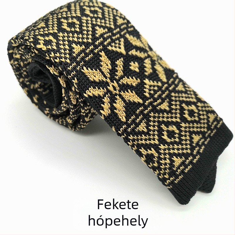Spot supply kötött nyakkendő férfi hivatalos üzleti retro gyapjú nyakkendő kötött lapos egyszínű nyakkendő nagykereskedelemben