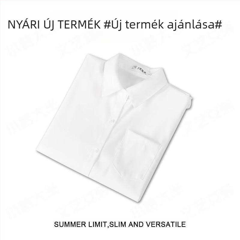 Női Kis méretű őszi-téli felső, luxus JK felsőruházat, fehér ing, lányka diákfelső fehér inggel