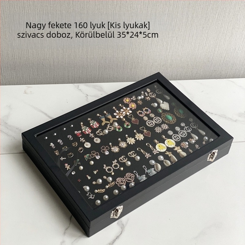 Ékszerdoboz, egyenes tűs fülbevalók, fülbevalók, ékszerek, bedugható lyukas szivacsdoboz, nagy kapacitású bross, jelvénytároló, befejező