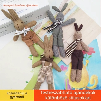 Kreatív Houndstooth Nyuszi Táska Medál Aranyos Baba Kulcstartó Plüss Játék Baba Baba Medál