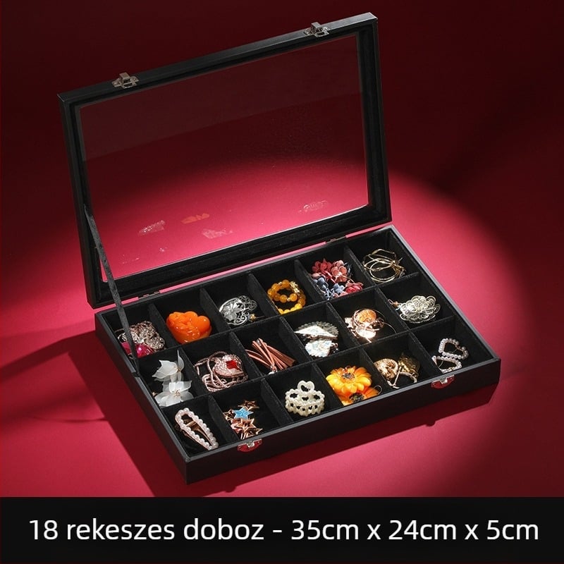 Nagy kapacitású ékszertároló doboz Ékszerdoboz Ékszerkiállító doboz Fülbevalók Fülbevalók Nyaklánc Karkötő Gyűrűdoboz
