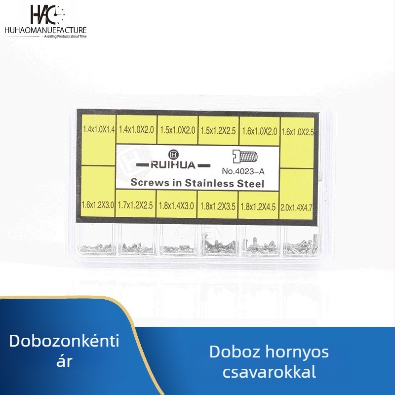 Órajavító szerszámok, Óraburkolat, Hátlapcsavarok, Több specifikációjú rozsdamentes acél csavarok, Dobozos órajavítás, Egy szó