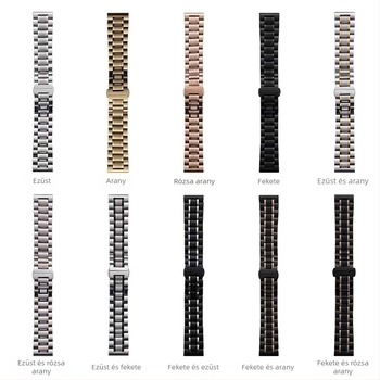 Apple AppleWatch Five Beads Makers tömör pillangós csattal iWatch rozsdamentes acél Huawei óraszíj
