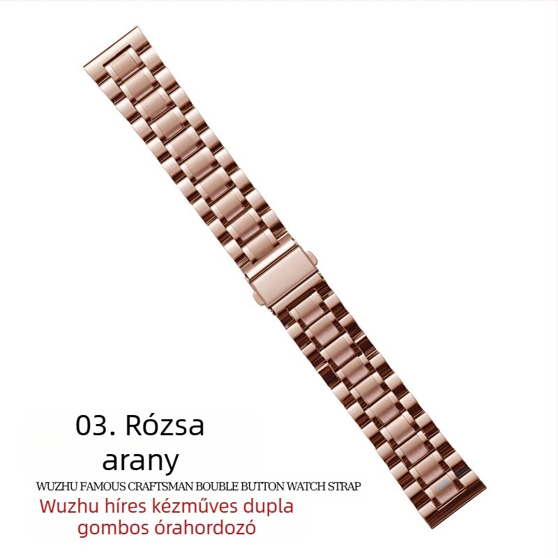 Apple AppleWatch Five Beads Makers tömör pillangós csattal iWatch rozsdamentes acél Huawei óraszíj