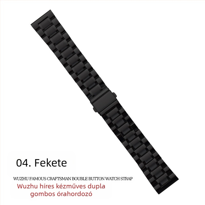 Apple AppleWatch Five Beads Makers tömör pillangós csattal iWatch rozsdamentes acél Huawei óraszíj