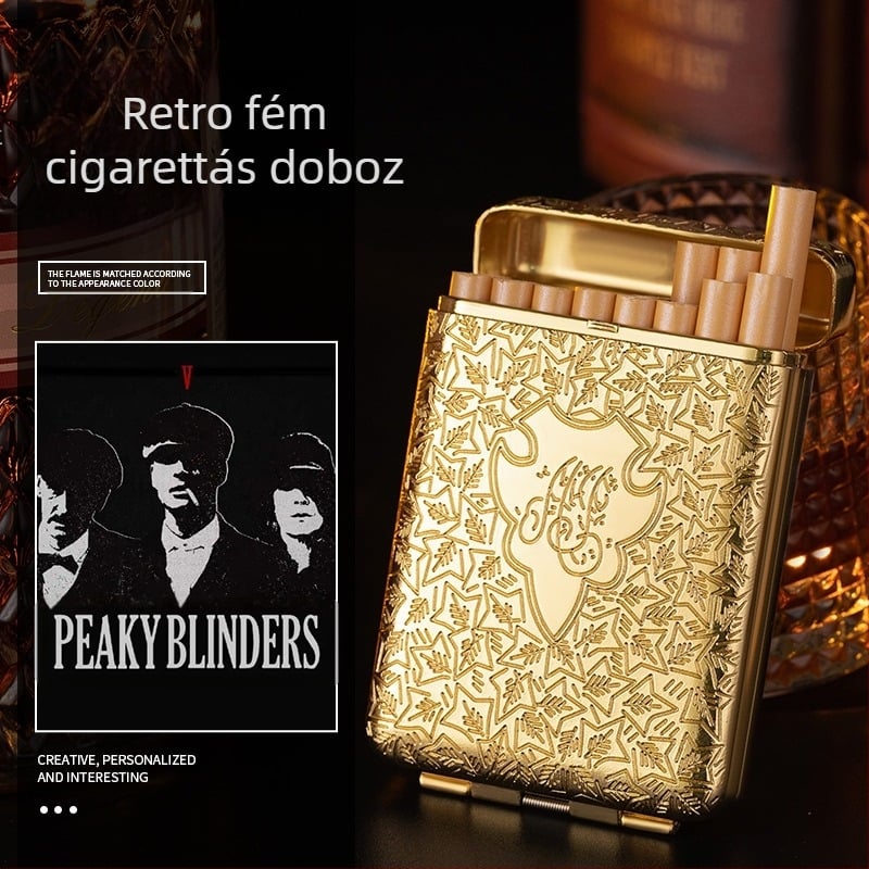 YF-852 Új Vintage Háromnyitású Cigarettatár Birmingham Bloodbath Gangster Shebir Ugyanolyan Stílusú Fém Háromnyitású Kézzel Készített