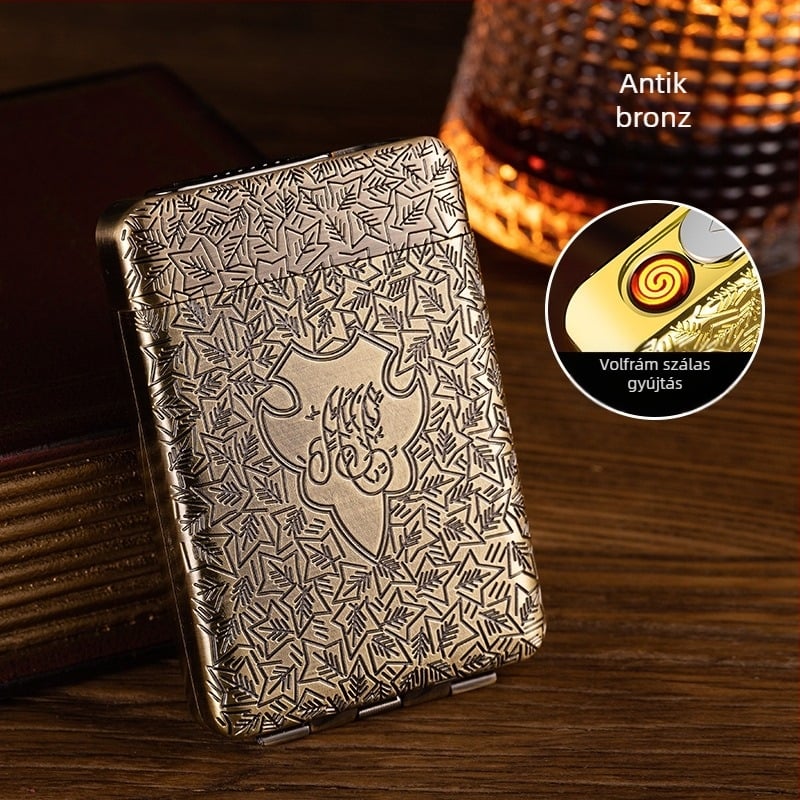 YF-852 Új Vintage Háromnyitású Cigarettatár Birmingham Bloodbath Gangster Shebir Ugyanolyan Stílusú Fém Háromnyitású Kézzel Készített