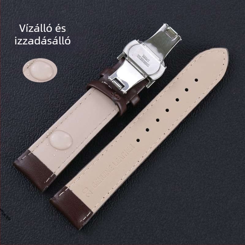 Fa dobozos tűmintás autós unisex bőrszíj pillangós csattal 10mm-24mm, nagy mennyiségben raktáron, nagykereskedelemben