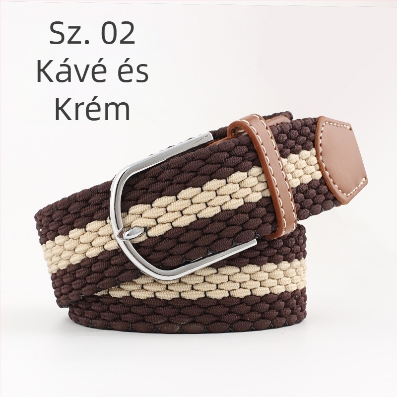 All-Match szőtt öv Női rugalmas vászon öv tűcsatos hétköznapi női rugalmas nadrág Diák férfi öv