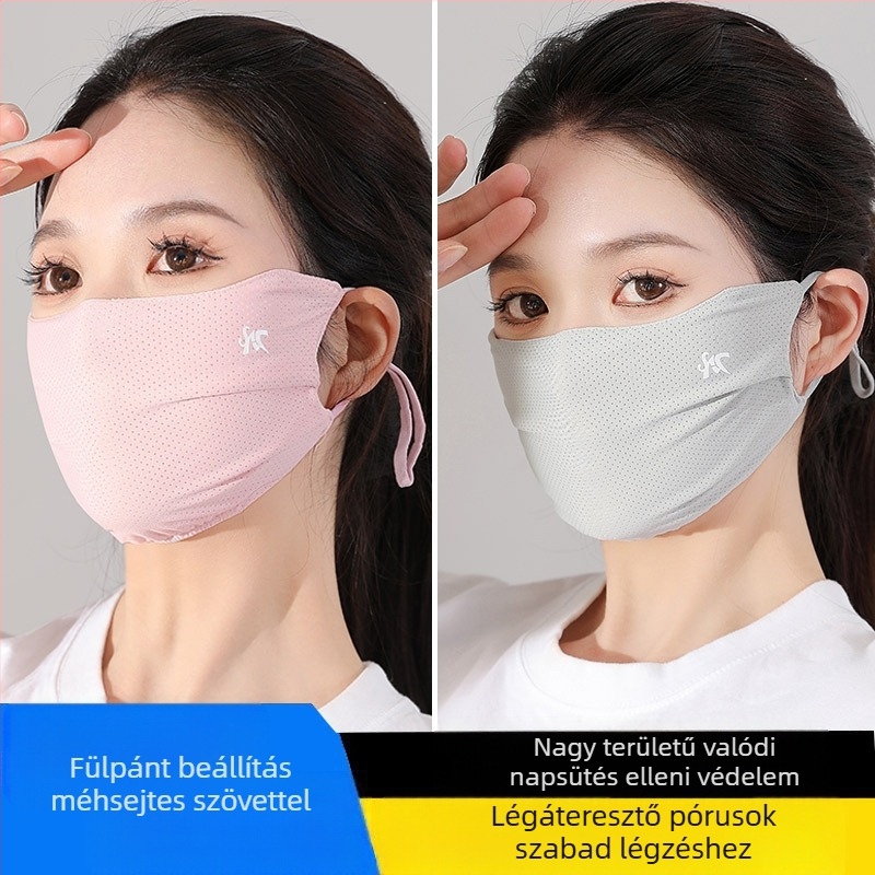 Nyári napvédő maszk női szemvédő sarok légáteresztő UV-szűrős vékony mosható maszk férfi magas megjelenésű nyomtatás