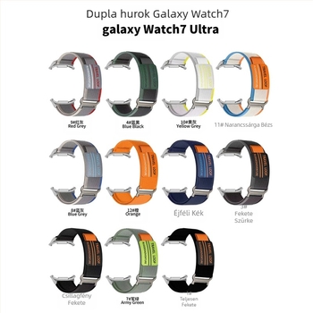 Samsung Galaxy Watch7Ultra dupla szakaszú Wild Trail nejlon tépőzáras, lélegző sportszíjjal kompatibilis