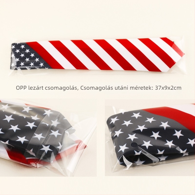 Függetlenség Napja Nyakkendő Mintás Férfi Csillagos Csíkos Nyakkendő Amazon AliExpress Határokon Átnyúló TEMU Supply Spot Nagykereskedelem