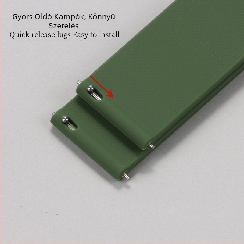 Új, gyorsan kioldható szilikon óraszíj Samsung Huawei Gt okosóraszíjhoz (16/18/20/22/24 mm), raktáron