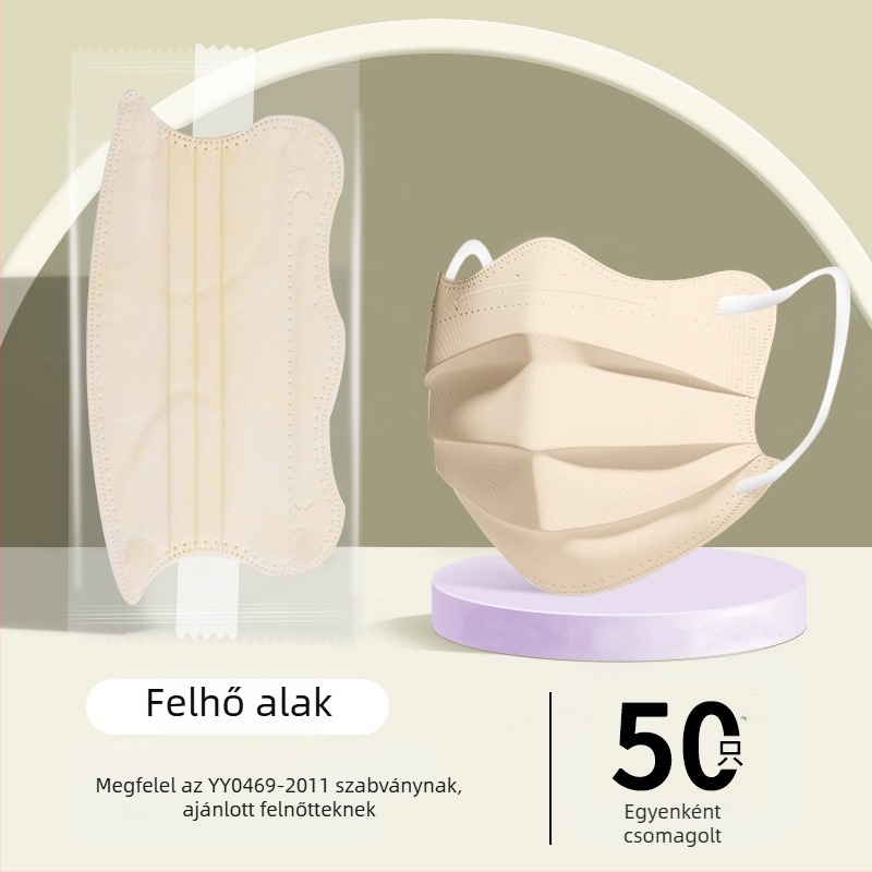 Morandi színes orvosi maszk eldobható orvosi sebészet 3d pillangó hullámos V arc szem sarok női magas színérték