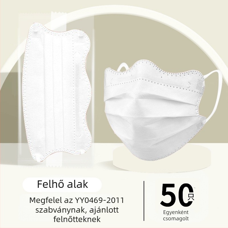 Morandi színes orvosi maszk eldobható orvosi sebészet 3d pillangó hullámos V arc szem sarok női magas színérték