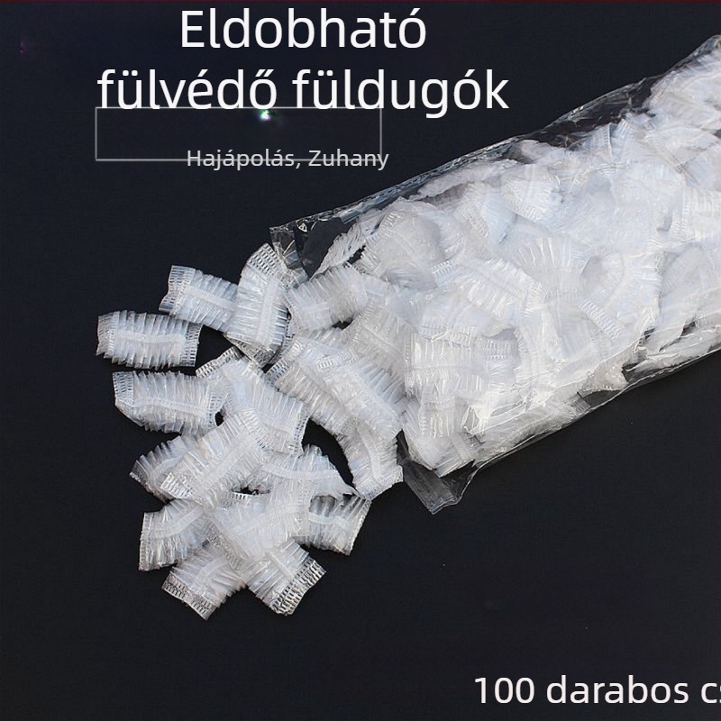 100 kerek sampon hajfesték haj sütőolaj vízálló eldobható fülvédők PE szalag típusú műanyag haj fülvédők nagykereskedelem