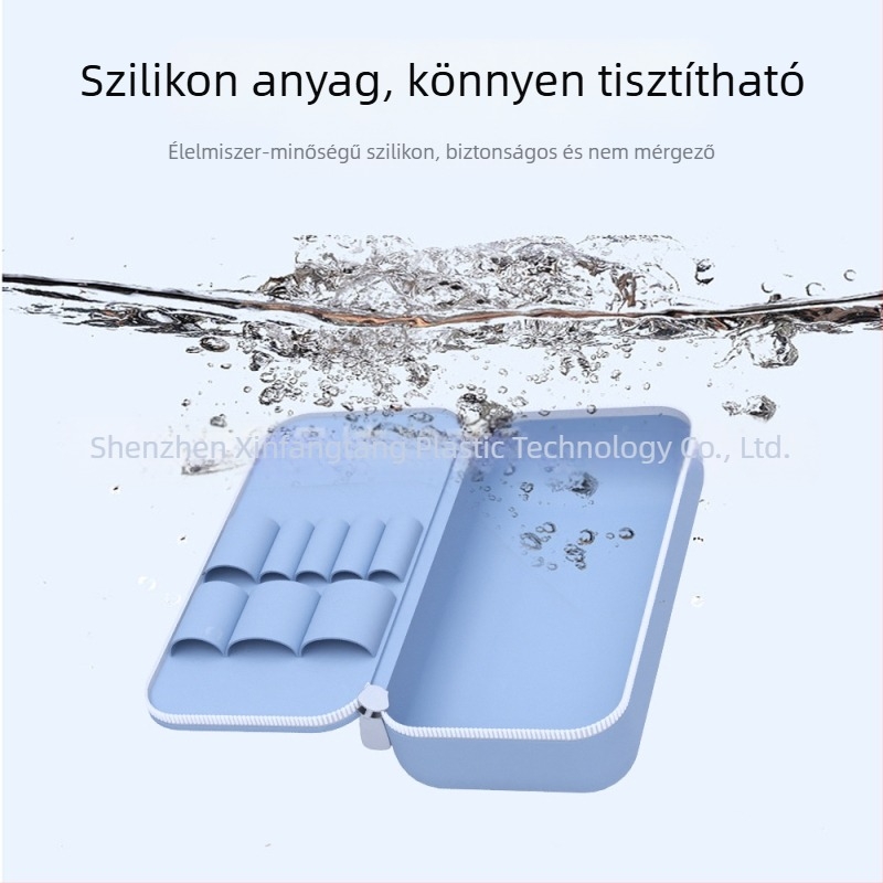 Egyszerű szilikon kozmetikai táska, kényelmes, nagy kapacitású bőrápolási termékek tároló táskája, mosdótáska, kozmetikumok tárolása és kidolgozása
