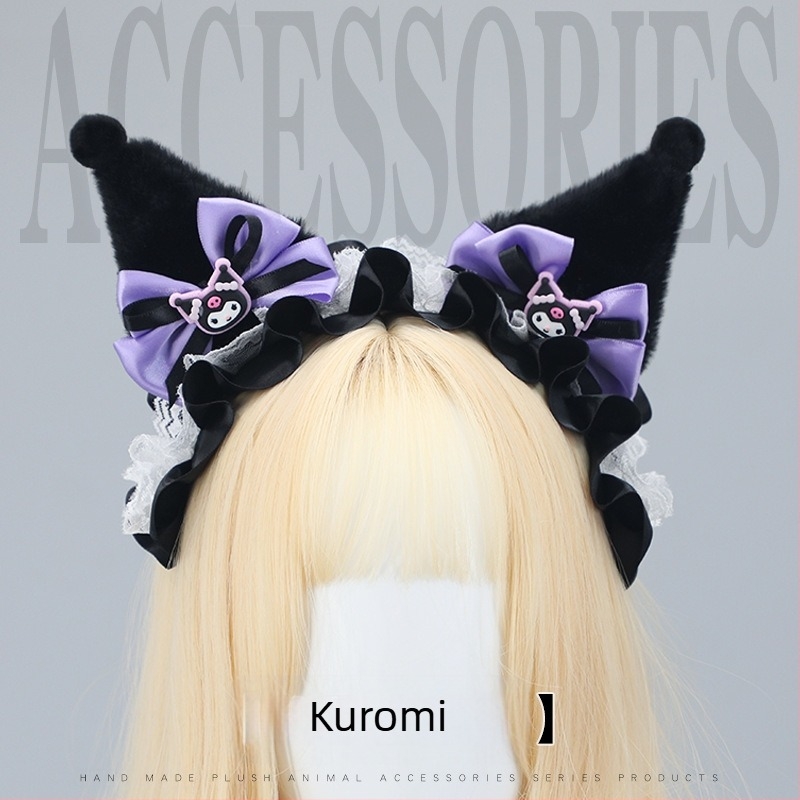 Szimulációs plüss fülek haj kiegészítők lolita fejfedők cosplay képregény-aranyos kulommi hajkarika