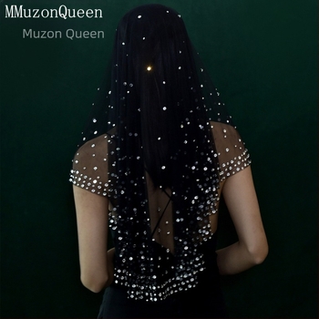 Manzhen strasszos fekete menyasszonyi fonal titkosított strasszos hajfésű nélküli esküvői fonal vintage fotóékszer M132