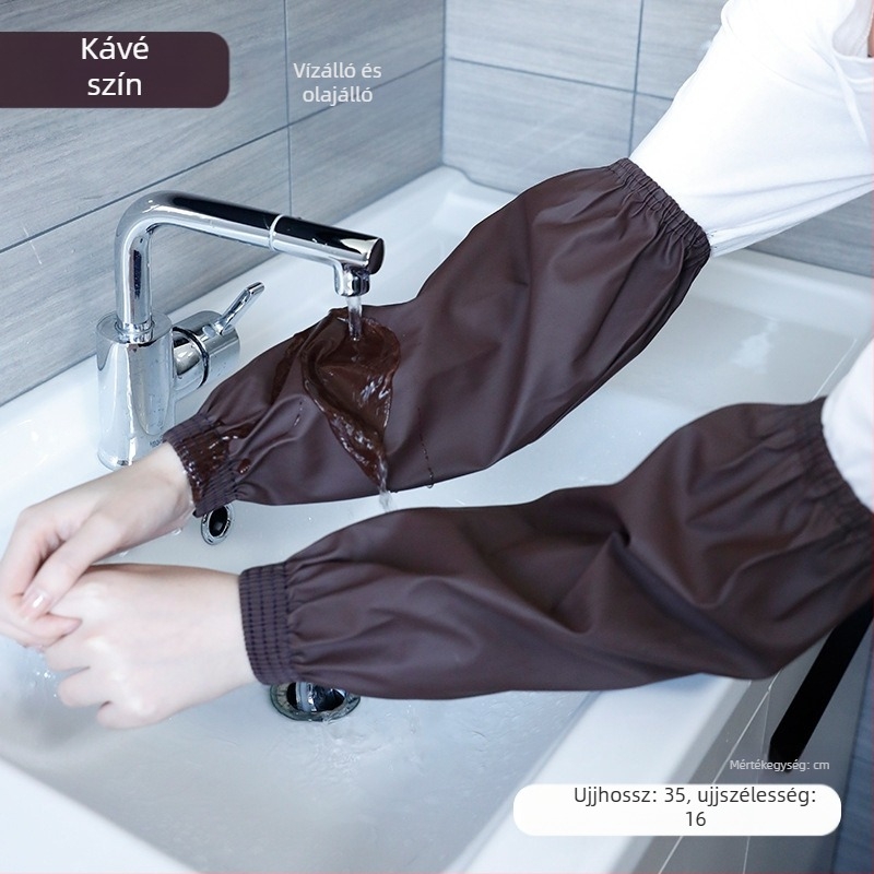 Vízálló és olajálló PU férfi és női ujjak, felnőtt munkás- és házimunkát végző takarítóknak, lerakódásgátló vászonhüvely, fekete