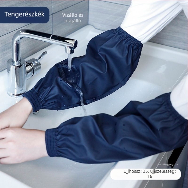 Vízálló és olajálló PU férfi és női ujjak, felnőtt munkás- és házimunkát végző takarítóknak, lerakódásgátló vászonhüvely, fekete