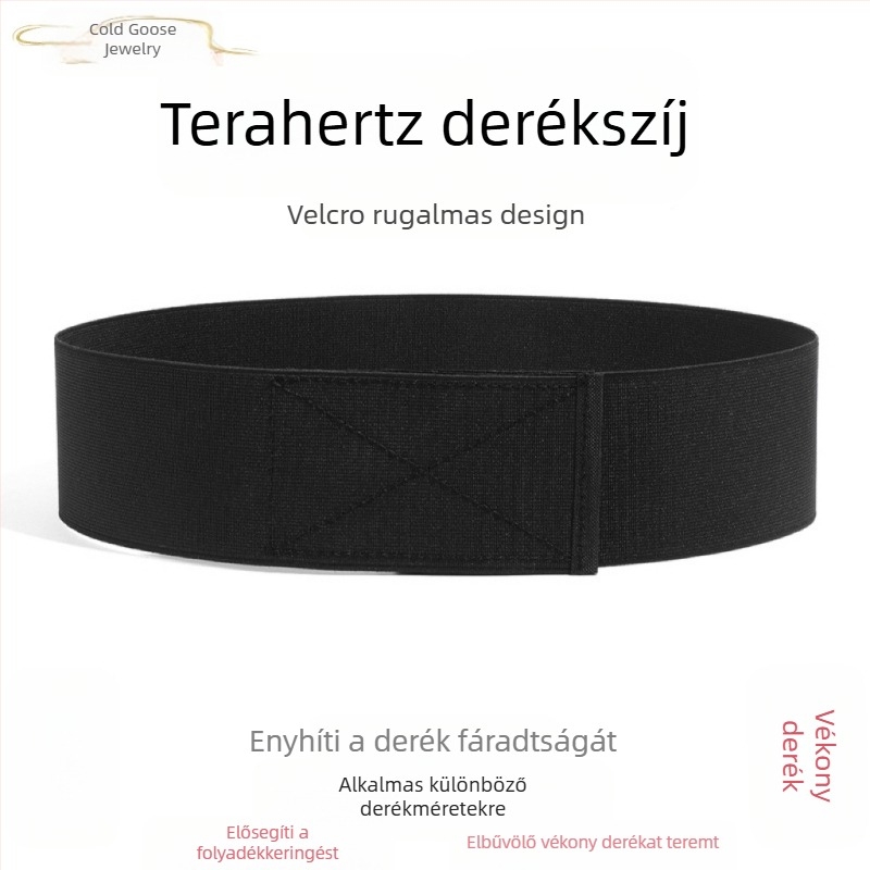 Cold Goose - Natural Terahertz Energy Stone tépőzáras rugalmas öv deréktömítés férfiaknak és nőknek, karcsúsító, vékony derékra