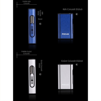 Focus Cigarette Box 10 db-os Durva Cigarette Box Automatikus Fújás Füst Ultra Vékony Alumínium Műanyag Cigarette Box Feliratozás