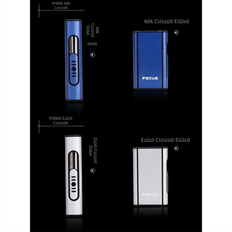 Focus Cigarette Box 10 db-os Durva Cigarette Box Automatikus Fújás Füst Ultra Vékony Alumínium Műanyag Cigarette Box Feliratozás