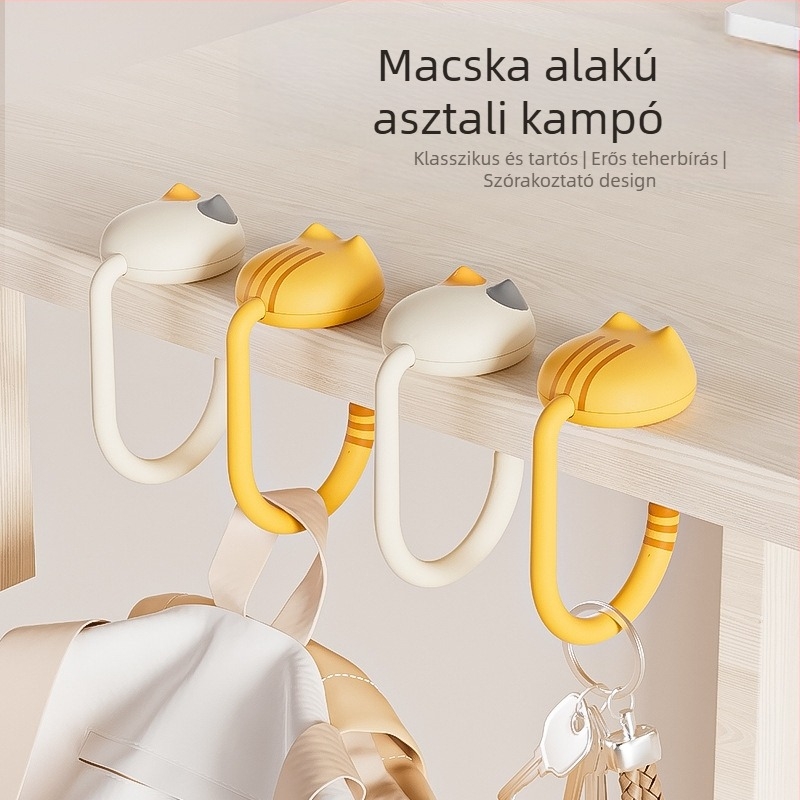 Iskolatáska akasztó, diákasztal oldalsó akasztó, irodai állvány, asztali, tartós, teherhordó, univerzális akasztó