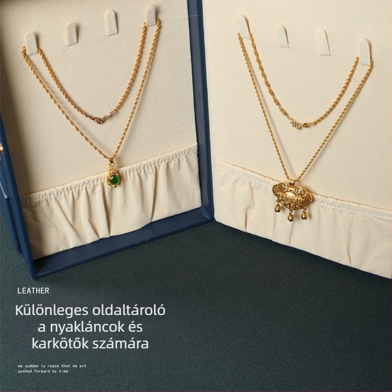 Határokon átnyúló hordozható, multifunkcionális ékszerdoboz, többrétegű, nagy kapacitású, PU bőr, dupla nyílású ékszertároló doboz