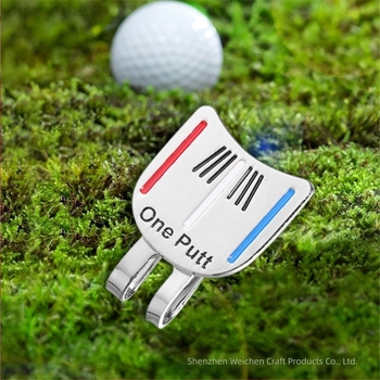 Határokon átnyúló golf sapka klip golf klip jelölés egyszerű betűs golf fém mágneses golyó címke