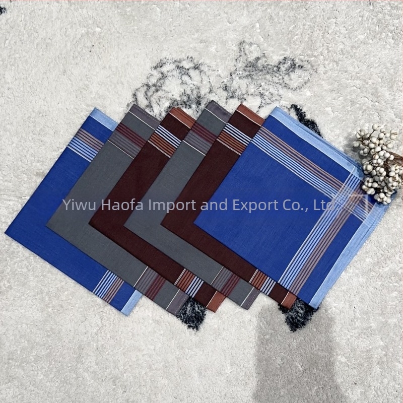 Férfi klasszikus csíkos sötét színű fonalfestékkel festett pamut zsebkendő törölköző izzadságelnyelő törölköző zsebes öltönytáska törölköző régi