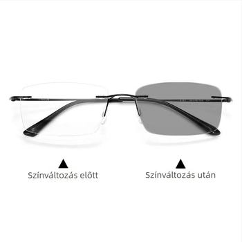 Fotokromatikus, kék fény elleni védelemmel ellátott olvasószemüveg középkorú és idős férfiaknak, progresszív, többfókuszos olvasószemüveg, ultrakönnyű, keret nélküli olvasószemüveg