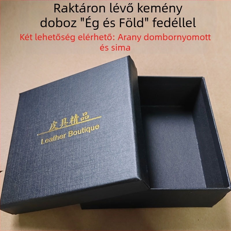 Univerzális övdoboz Fekete menny és föld borítású kartondoboz csomagolású ajándékdoboz négyzet alakú bronzosító Butik övdoboz nagykereskedelemben