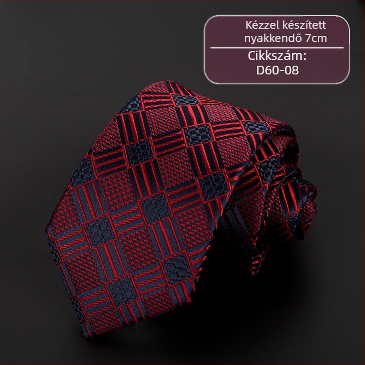 Férfi határokon átnyúló, üzleti, professzionális nyakkendő, kockás, többszínű, nyílmintás, pamut, 7 cm-es kézi nyakkendő