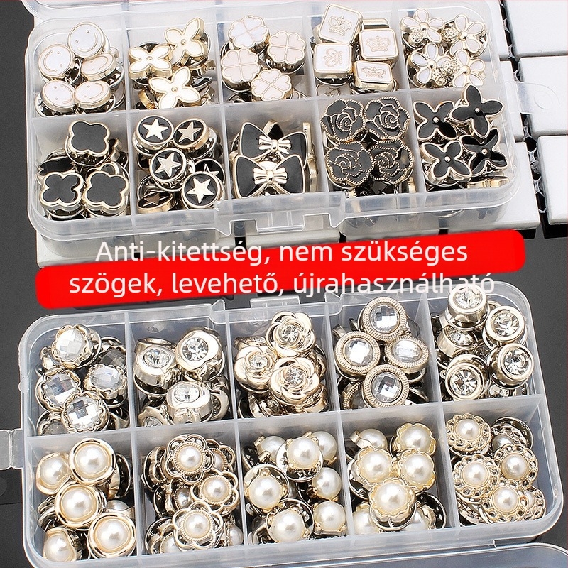 Rejtett kitettség elleni gomb ing bross gomb varrás nélküli gomb gyöngy apró illatos stílusú rejtett gomb