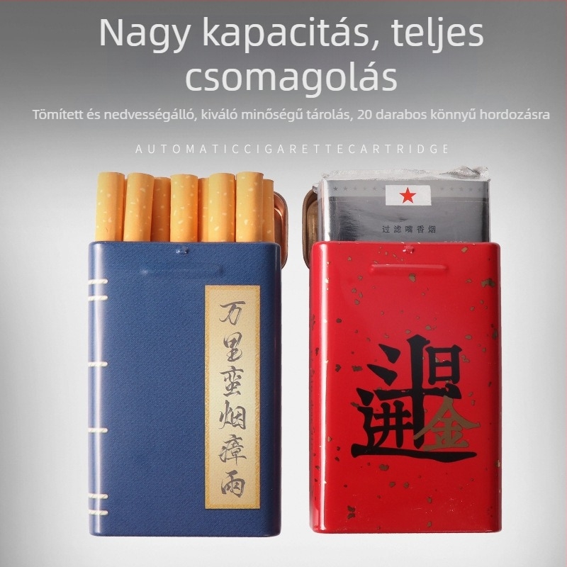 Új, 20 darabos, flip fém integrált cigarettatartó, kreatív, több mintázatú, vízálló és nedvességálló, férfi ónozott doboz, közvetlen értékesítés