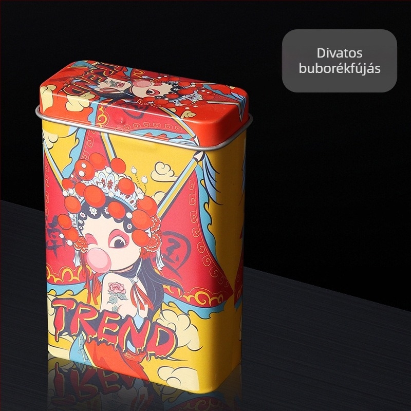 Új, 20 darabos, flip fém integrált cigarettatartó, kreatív, több mintázatú, vízálló és nedvességálló, férfi ónozott doboz, közvetlen értékesítés