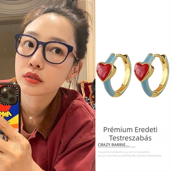 Bai Baihe gyengéd zománcozott fülbevaló csatja, könnyű luxus niche dizájn, fejlett érzékű internetes hírességek fülbevalói, női őszi fülbevalók