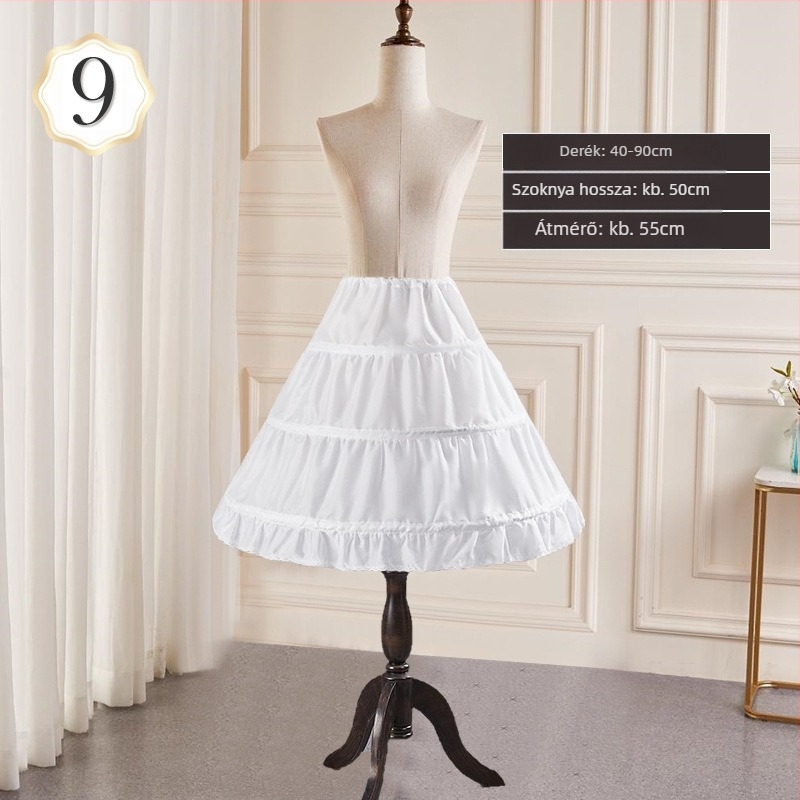 Esküvői ruha szoknya mindenféle szép derékbővítéssel Szuper baldachinos csonttal bélelt Lolita virágos esküvői alsószoknya nagykereskedelem