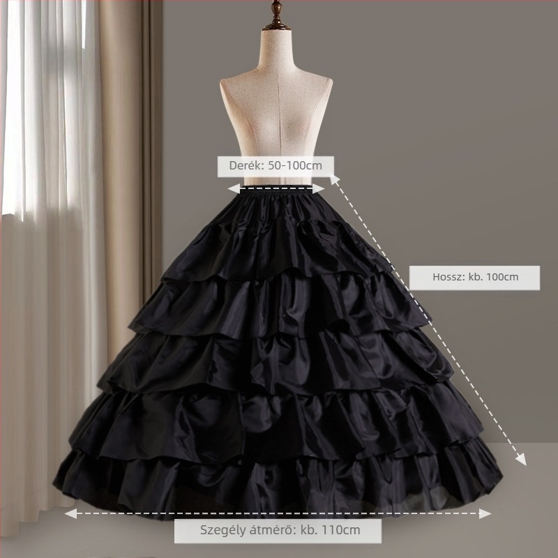 Esküvői ruha szoknya mindenféle szép derékbővítéssel Szuper baldachinos csonttal bélelt Lolita virágos esküvői alsószoknya nagykereskedelem