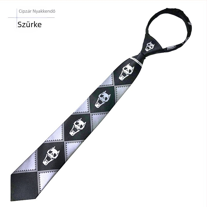 Koponya nyakkendő japán kiadás JOJO Kira Yoshio JK Anime Zipper kézjáték Csodálatos kaland Karácsony Halloween