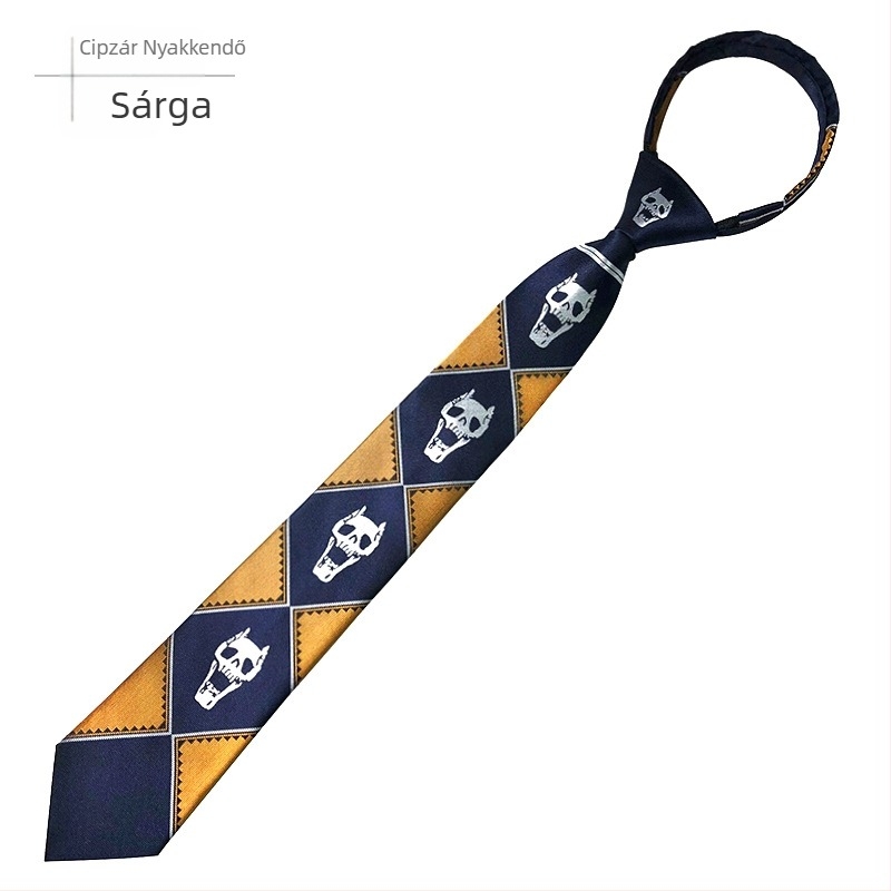 Koponya nyakkendő japán kiadás JOJO Kira Yoshio JK Anime Zipper kézjáték Csodálatos kaland Karácsony Halloween