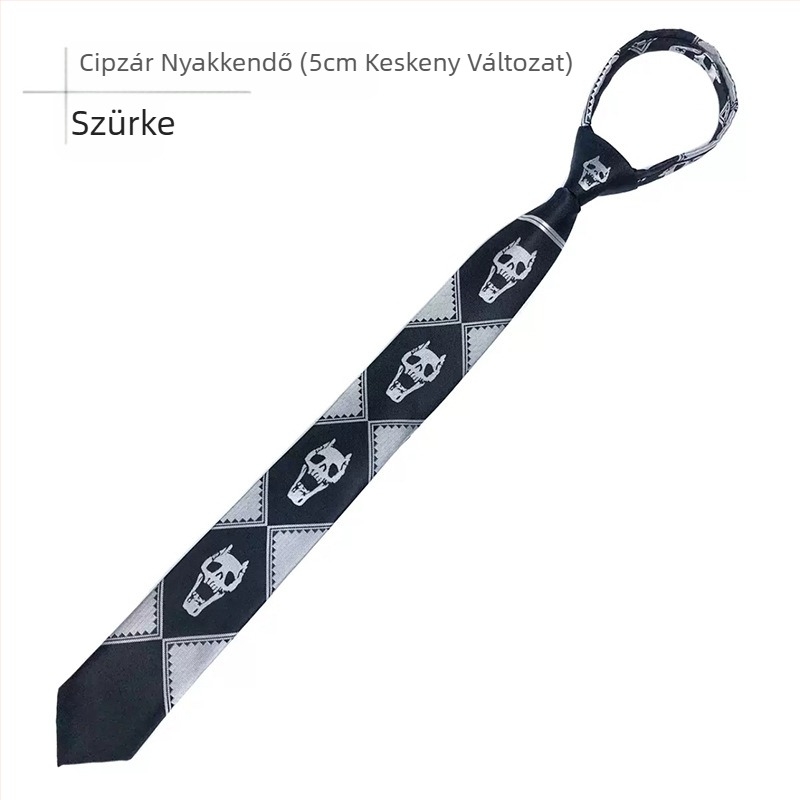 Koponya nyakkendő japán kiadás JOJO Kira Yoshio JK Anime Zipper kézjáték Csodálatos kaland Karácsony Halloween