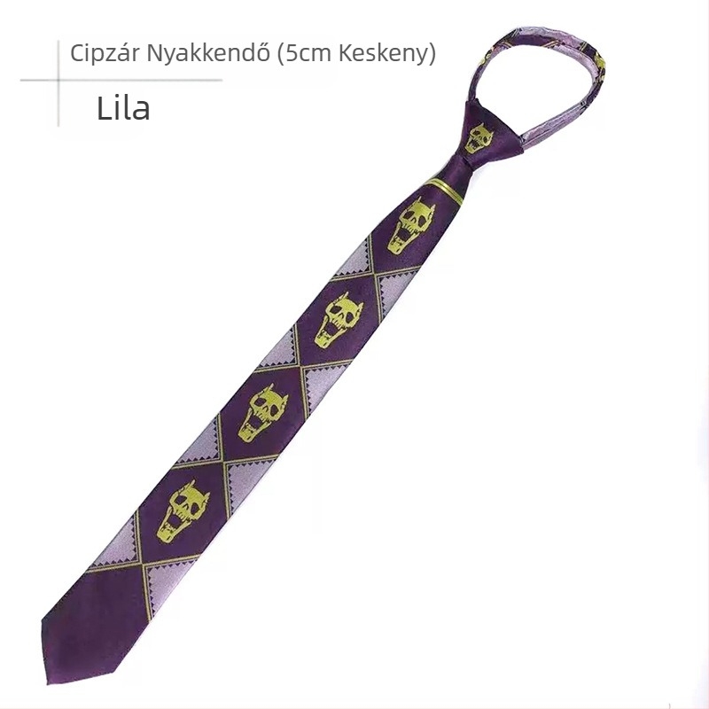 Koponya nyakkendő japán kiadás JOJO Kira Yoshio JK Anime Zipper kézjáték Csodálatos kaland Karácsony Halloween