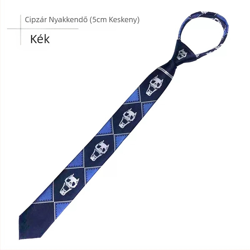 Koponya nyakkendő japán kiadás JOJO Kira Yoshio JK Anime Zipper kézjáték Csodálatos kaland Karácsony Halloween