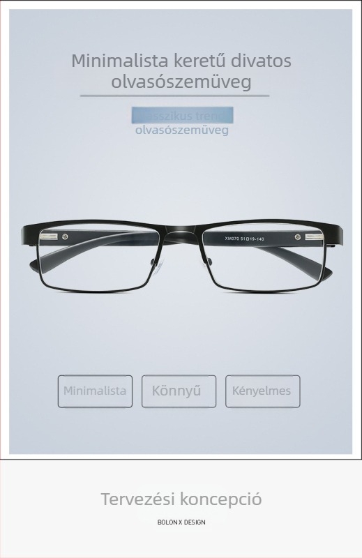 Új, kék fény elleni védelemmel ellátott, teljes keretes olvasószemüveg időseknek, fém olvasószemüveg, kiváló szemüveg időseknek 070