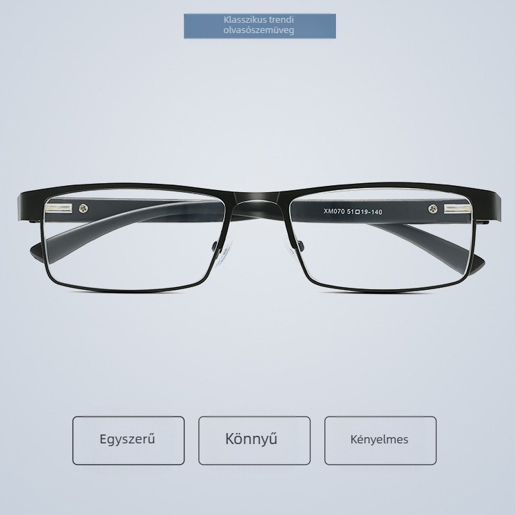 Új, kék fény elleni védelemmel ellátott, teljes keretes olvasószemüveg időseknek, fém olvasószemüveg, kiváló szemüveg időseknek 070