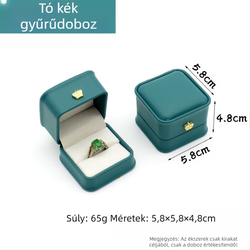 Korona Pu gyűrű nyaklánc medál karkötő ékszer csomagoló doboz könnyű luxus bőr derékékszer ajándékdoboz